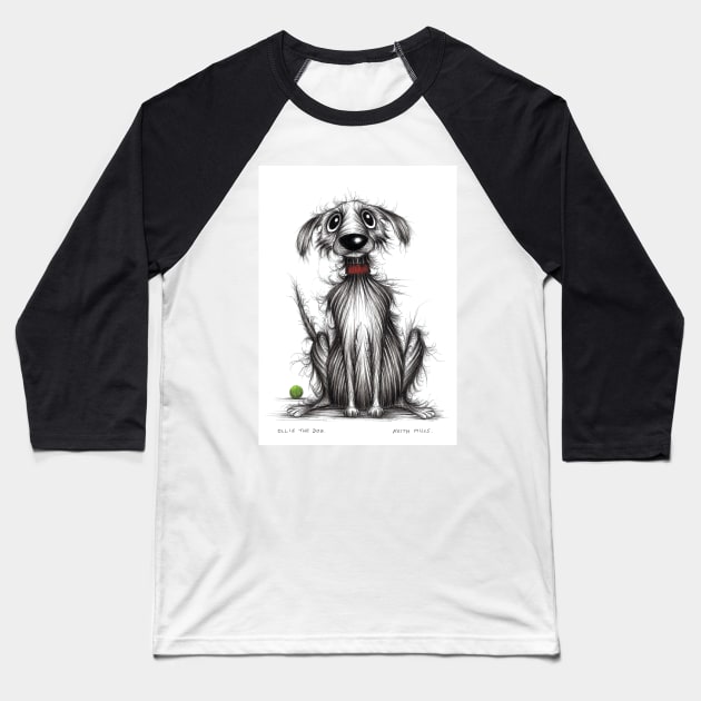 Ollie the dog Baseball T-Shirt by Keith Mills